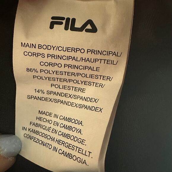 Fila Womens Halina 7/8 Spellout Performance Mid Rise Active Black Leggings XS - Picture 9 of 10